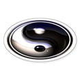 thumbnail image 1 of CafePress - Chrome Yin Yang Oval Sticker - Sticker (Oval), 1 of 1