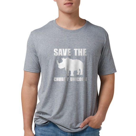 CafePress - Chubby Unicorn Rhino - Mens Tri-blend T-Shirt