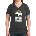thumbnail image 1 of CafePress - Chubby Unicorn T Shirt - Women's V-Neck Dark T-Shirt, 1 of 1