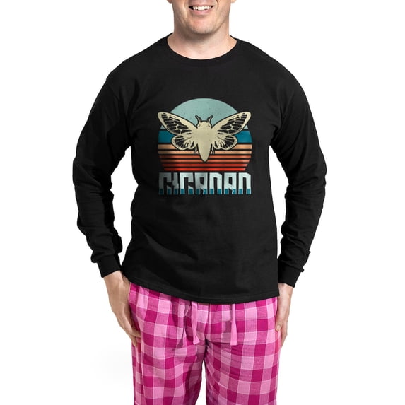 CafePress - Cicadas Cicadad Loves Flying Insects Entomologist - Men's Long Sleeve Loose Fit Cotton Dark Pajama Set