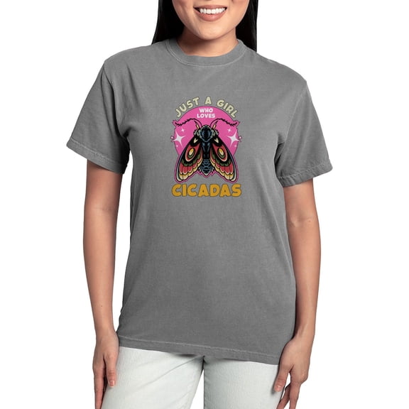 CafePress - Cicadas Just A Girl Who Loves Cicadas Entomology Women's Comfort Colors® T Shirt - Womens Comfort Colors® Shirt
