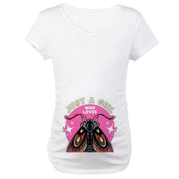 CafePress - Cicadas Just A Girl Who Loves Cicadas Entomology Women's Maternity T Shirt - Cotton Maternity T-shirt, Cute & Funny Pregnancy Tee