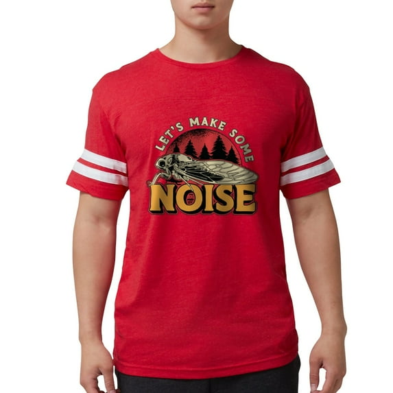 CafePress - Cicadas Let's Make Some Noise Loves Cicada Insect Men's Football T Shirt - Mens Football Shirt