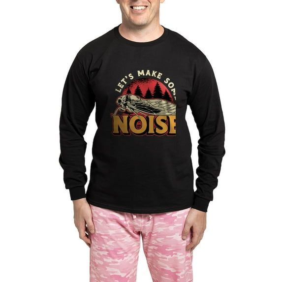 CafePress - Cicadas Let's Make Some Noise Loves Cicada Insect - Men's Long Sleeve Loose Fit Cotton Dark Pajama Set