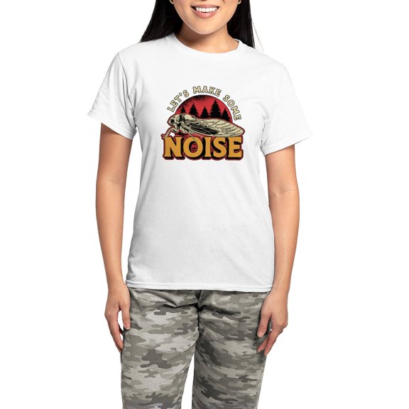 CafePress - Cicadas Let's Make Some Noise Loves Cicada Insect - Women's Short Sleeve Print T-Shirt and Pants Light Cotton Pajama Set