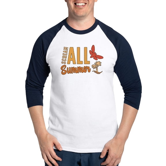 CafePress - Cicadas Scream All Summer Loves Periodical Cicadas - Cotton Baseball Jersey, 3/4 Raglan Sleeve Shirt