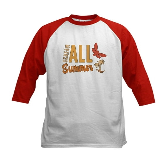 CafePress - Cicadas Scream All Summer Loves Periodical Cicadas Kids Baseball T Shirt - Kids Cotton Baseball Jersey, 3/4 Sleeve Shirt