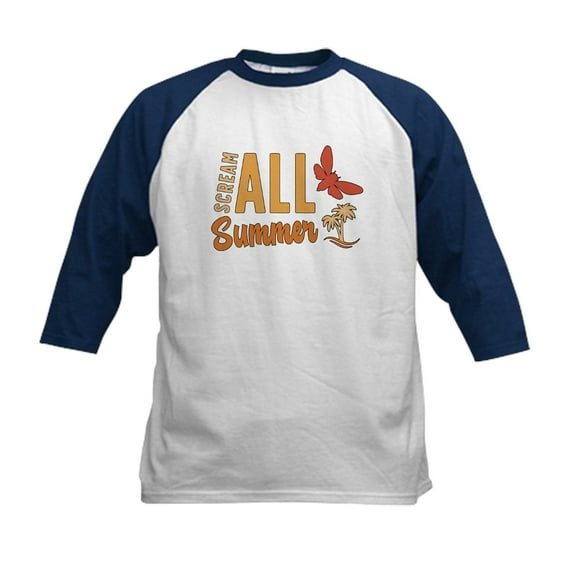 CafePress - Cicadas Scream All Summer Loves Periodical Cicadas Kids Baseball T Shirt - Kids Cotton Baseball Jersey, 3/4 Sleeve Shirt