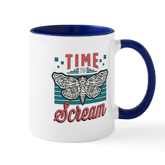 CafePress - Cicadas Time To Scream Loves Periodical Cicadas - 11 oz Ceramic Mug - Novelty Coffee Tea Cup