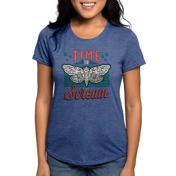 CafePress - Cicadas Time To Scream Loves Periodical Cicadas Women's Deluxe T Shirt - Womens Tri-blend T-Shirt