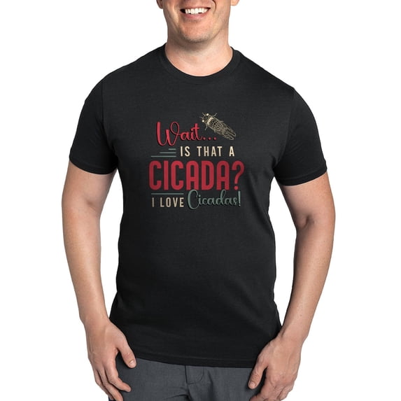 CafePress - Cicadas Wait Is That A Cicada Entomologist Insects Men's Eco Sport T Shirt - Men's Dark Eco Sport T-Shirt