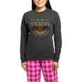 thumbnail image 1 of CafePress - Cicadas We Are Cicadas Hear Us Roar Flying Insects - Women's Long Sleeve Charcoal Gray Pajamas, 1 of 7