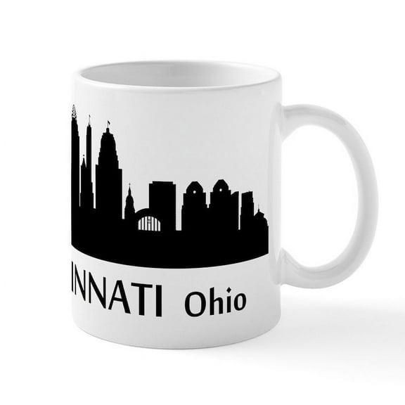 CafePress - Cincinnati Cityscape Skyline Mugs - 11 oz Ceramic Mug - Novelty Coffee Tea Cup