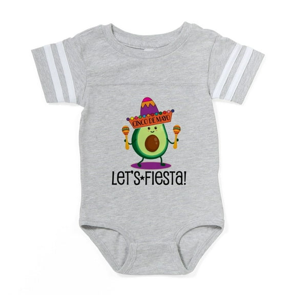 CafePress - Cinco De Mayo Fiesta Avocado Baby Football Bodysui - Cute Infant Baby Football Bodysuit