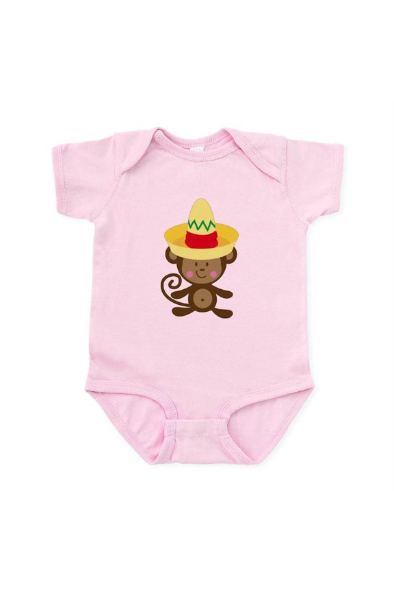 - Cinco De Mayo Monkey Infant Bodysuit - Baby Light Bodysuit, Size Newborn - 24 Months