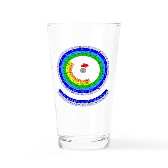 CafePress - Circular_Form_Of_Periodic_Table_T - Pint Glass, Drinking Glass, 16 oz. CafePress