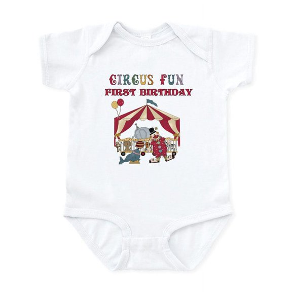 CafePress - Circus Fun 1St Birthday Infant Bodysuit - Baby Light Bodysuit, Size Newborn - 24 Months