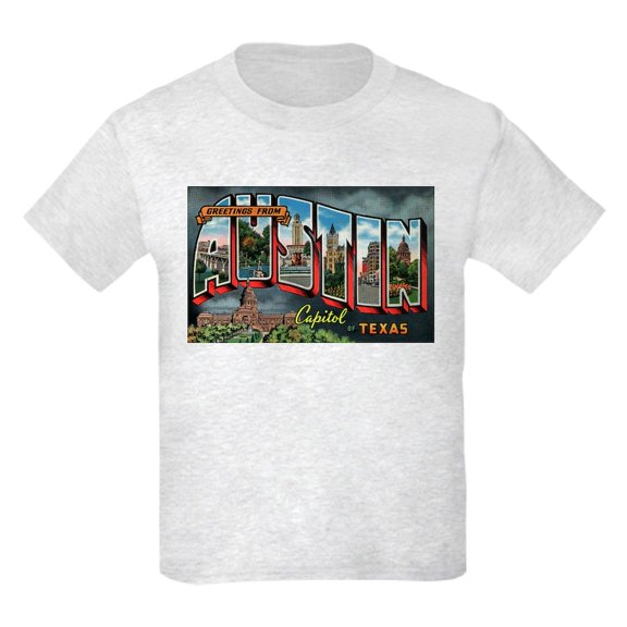 CafePress - City Of Austin Postcard Kids Light T Shirt - Light T-Shirt Kids XS-XL