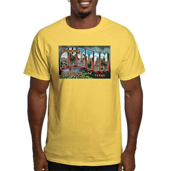 CafePress - City Of Austin Postcard Light T Shirt - Men's Classic Graphic T-Shirt
