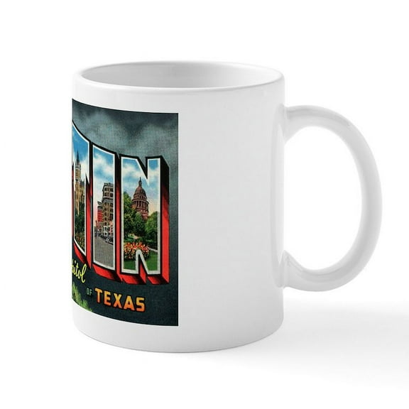 CafePress - City Of Austin Postcard Mug - 11 oz Ceramic Mug - Novelty Coffee Tea Cup