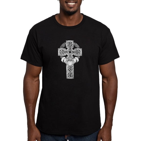 CafePress - Claddagh_Cross Men's Classic T Shirt - Men's Fitted T-Shirt