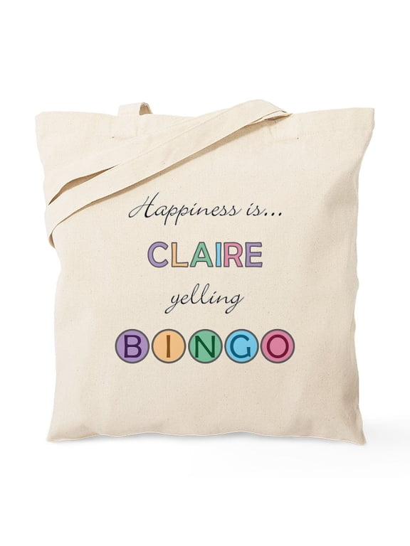 - Claire BINGO Tote Bag - Unisex Canvas Tote Bag, Beige, 1-Piece