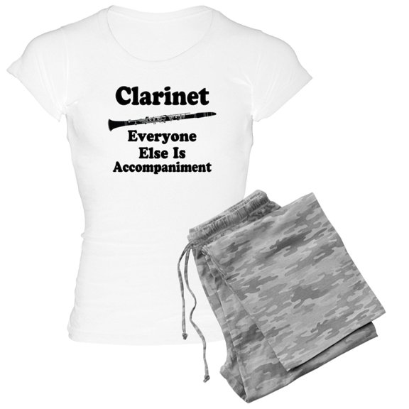 CafePress - Clarinet Funny Music - Women's Short Sleeve Print T-Shirt and Pants Light Cotton Pajama Set