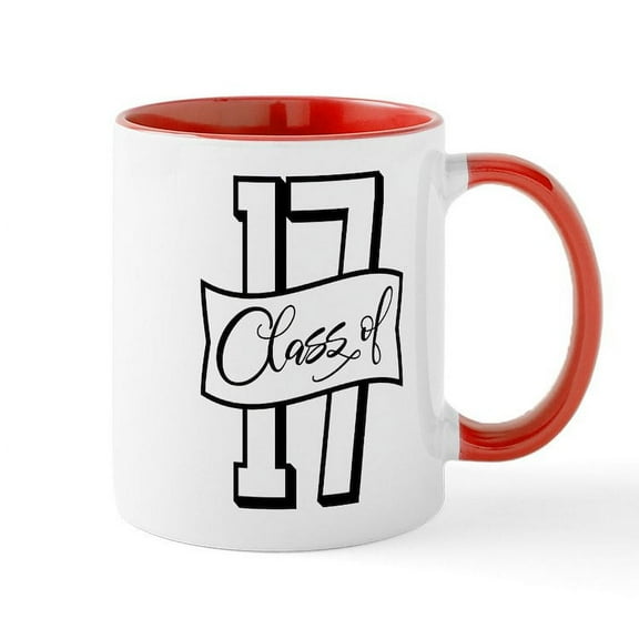 CafePress - Class Of 2017 Mug - 11 oz Ceramic Mug - Novelty Coffee Tea Cup