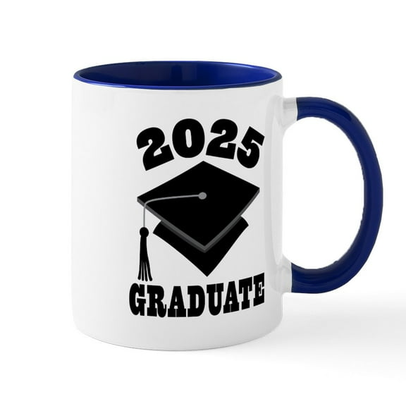 CafePress - Class Of 2025 Graduate Hat 11 Oz Ceramic Mug - 11 oz Ceramic Mug - Novelty Coffee Tea Cup