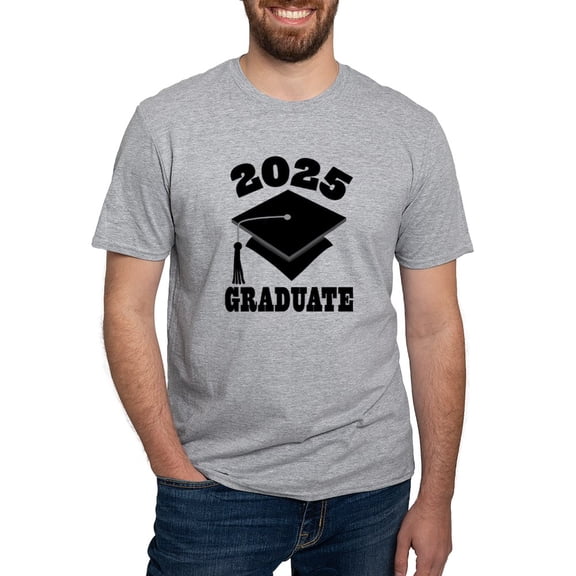 CafePress - Class Of 2025 Graduate Hat Men's Classic T Shirt - Fitted T-Shirt, Vintage Fit Soft Cotton Tee