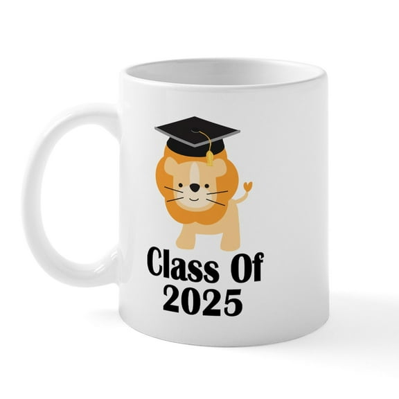 CafePress - Class Of 2025 Graduate (Lion) Mug - 11 oz Ceramic Mug - Novelty Coffee Tea Cup