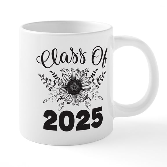 CafePress - Class Of 2025 Sunflower 20 Oz Ceramic Mega Mug - 20 Oz White Ceramic Mega Mug
