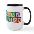 thumbnail image 1 of CafePress - Class Of 2029 Blocks Large Mug - 15 oz Ceramic Large White Novelty Mug, 1 of 4