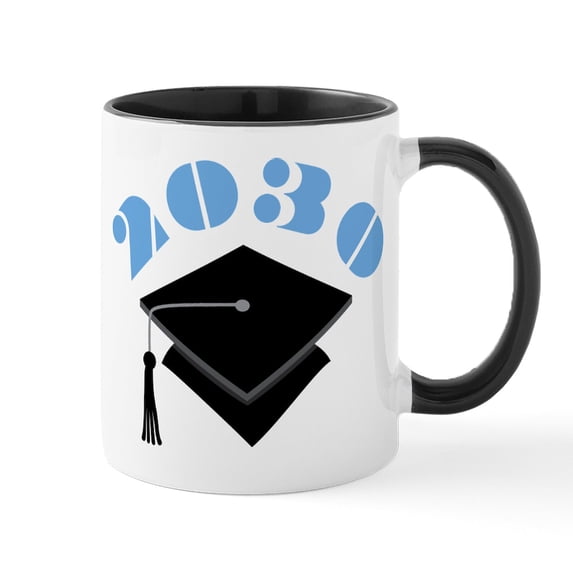 CafePress - Class Of 2030 Graduation Gift Mugs - 11 oz Ceramic Mug - Novelty Coffee Tea Cup
