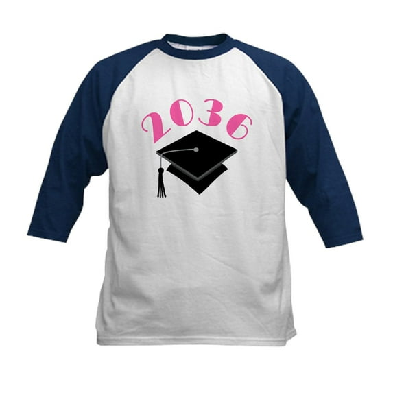 CafePress - Class Of 2036 Graduate Hat Baseball Jersey - Kids Cotton Baseball Jersey, 3/4 Sleeve Shirt
