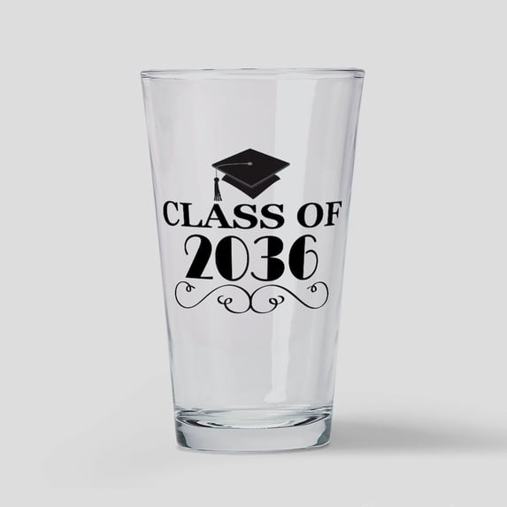 CafePress - Class Of 2036 School Graduate - Pint Glass, Drinking Glass, 16 oz. CafePress