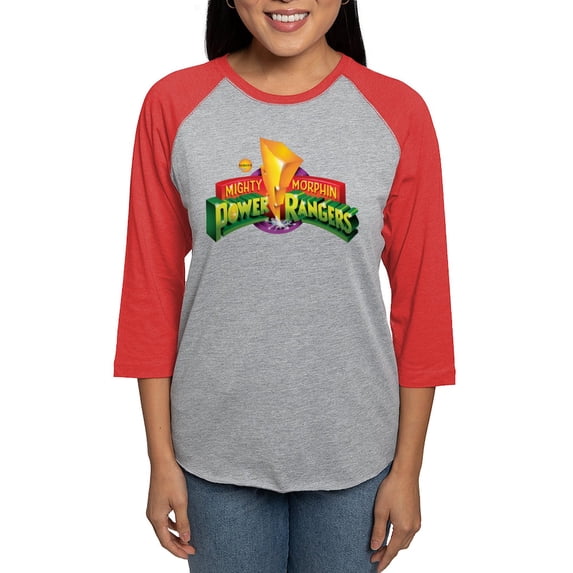 CafePress - Classic Power Rangers Log Women's Baseball T Shirt - Womens Baseball Tee