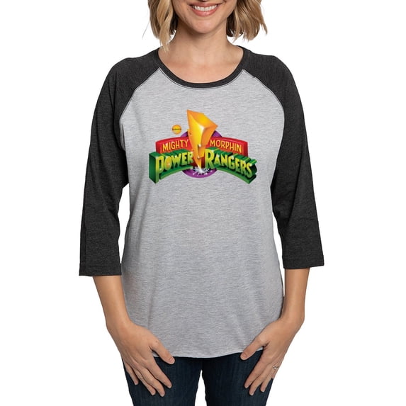 CafePress - Classic Power Rangers Log Women's Baseball T Shirt - Womens Baseball Tee