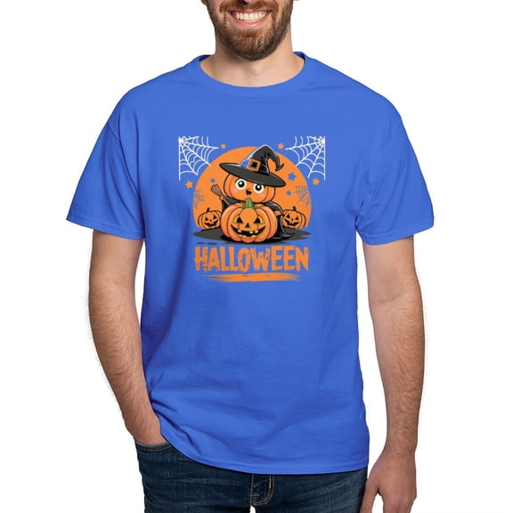 CafePress - Classic Pumpkin Spookiness Men's Value T Shirt - Men's Classic Graphic Cotton T-Shirt