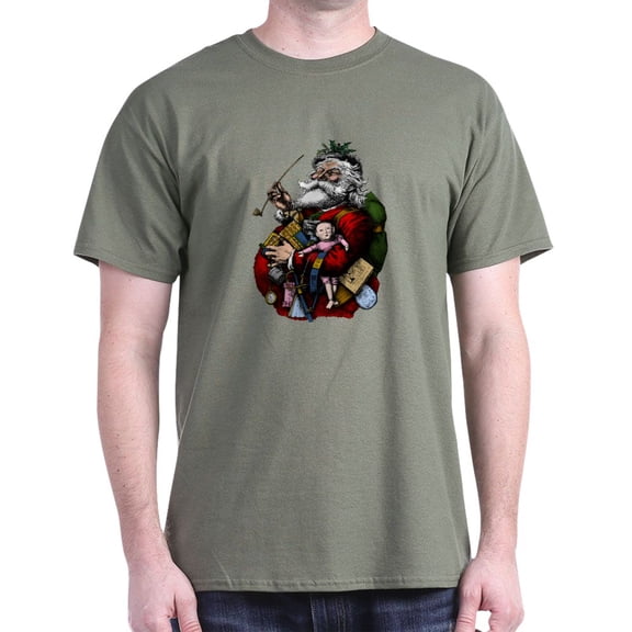 CafePress - Classic Santa T Shirt - Men's Classic Graphic Cotton T-Shirt