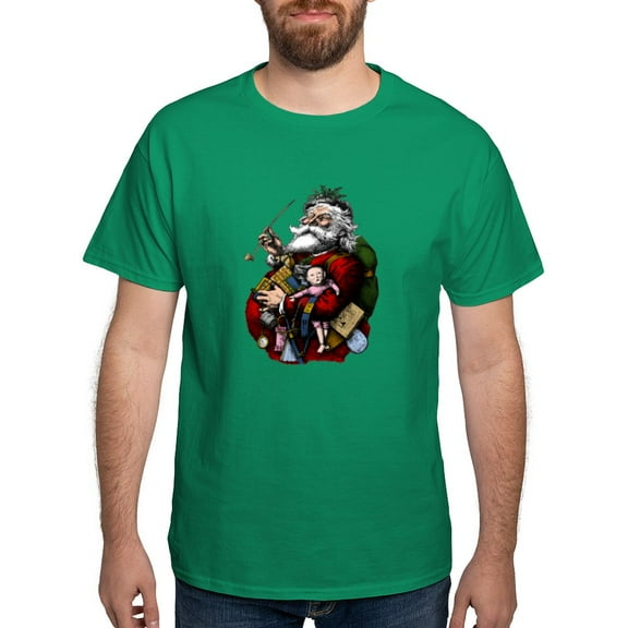 CafePress - Classic Santa T Shirt - Men's Classic Graphic Cotton T-Shirt