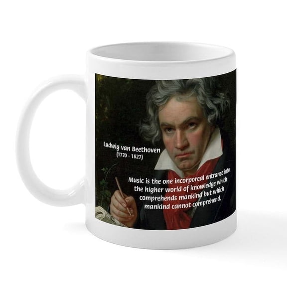 CafePress - Classical Music: Beethoven Mug - 11 oz Ceramic Mug - Novelty Coffee Tea Cup