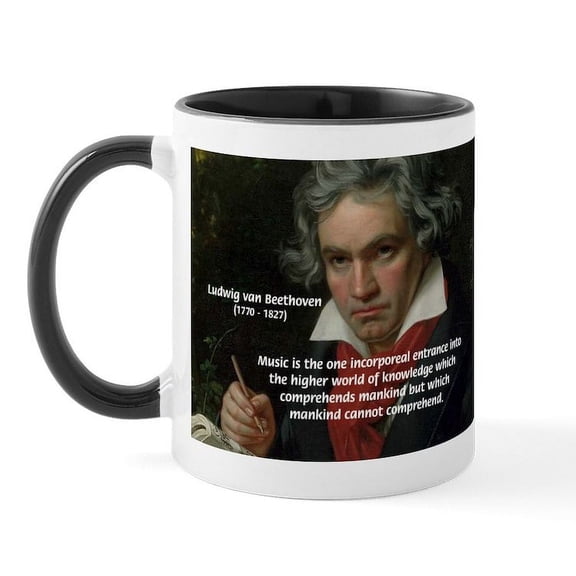 CafePress - Classical Music: Beethoven Mug - 11 oz Ceramic Mug - Novelty Coffee Tea Cup