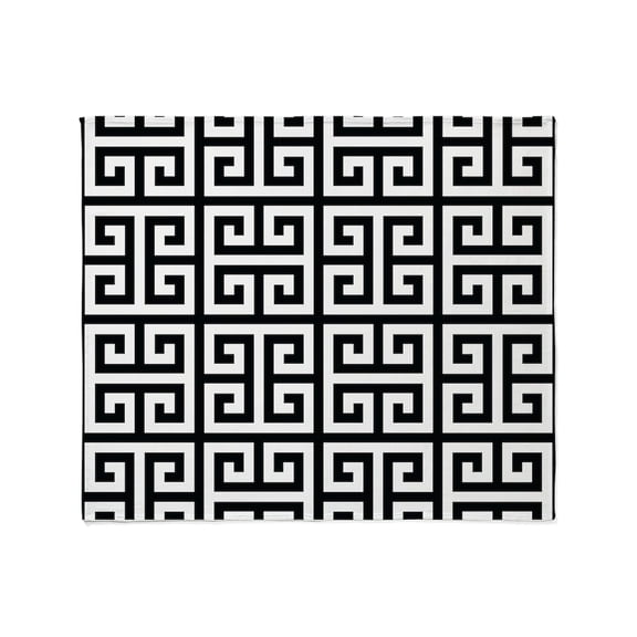 CafePress - Classy Greek Key Black Throw Blanket - Soft Fleece Throw Blanket, 50"x60" for All Ages