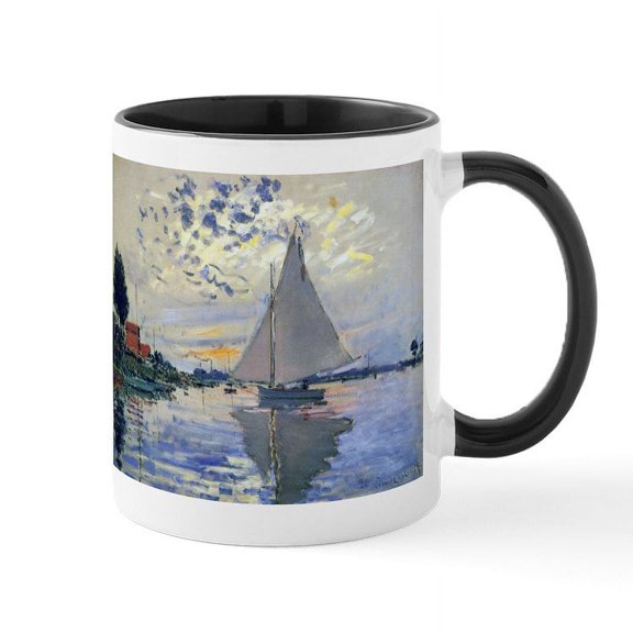 CafePress - Claude Monet Sailboat Ceramic Mug - 11 oz Ceramic Mug - Novelty Coffee Tea Cup