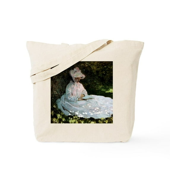 CafePress - Claude Monet Woman Reading Tote Bag - Unisex Canvas Tote Bag, Beige, 1-Piece