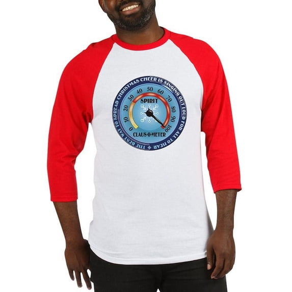 CafePress - Clausometer Baseball Jersey - Cotton Baseball Jersey, 3/4 Raglan Sleeve Shirt