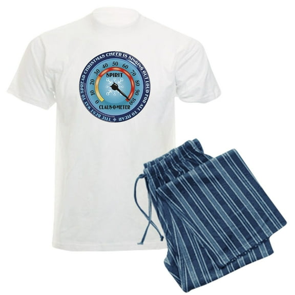CafePress - Clausometer Men's Light Pajamas - Men's Light Loose Fit Cotton Pajama Set