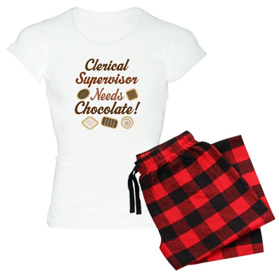 CafePress - Clerical Supervisor Funny Pajamas - Women's Short Sleeve Print T-Shirt and Pants Light Cotton Pajama Set