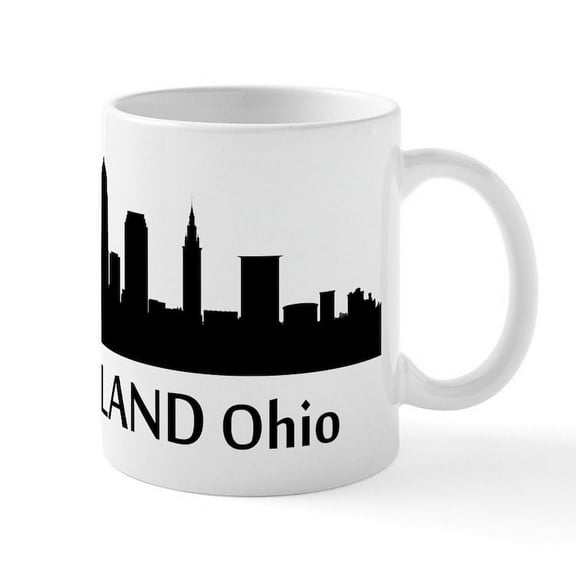 CafePress - Cleveland Cityscape Skyline Mugs - 11 oz Ceramic Mug - Novelty Coffee Tea Cup